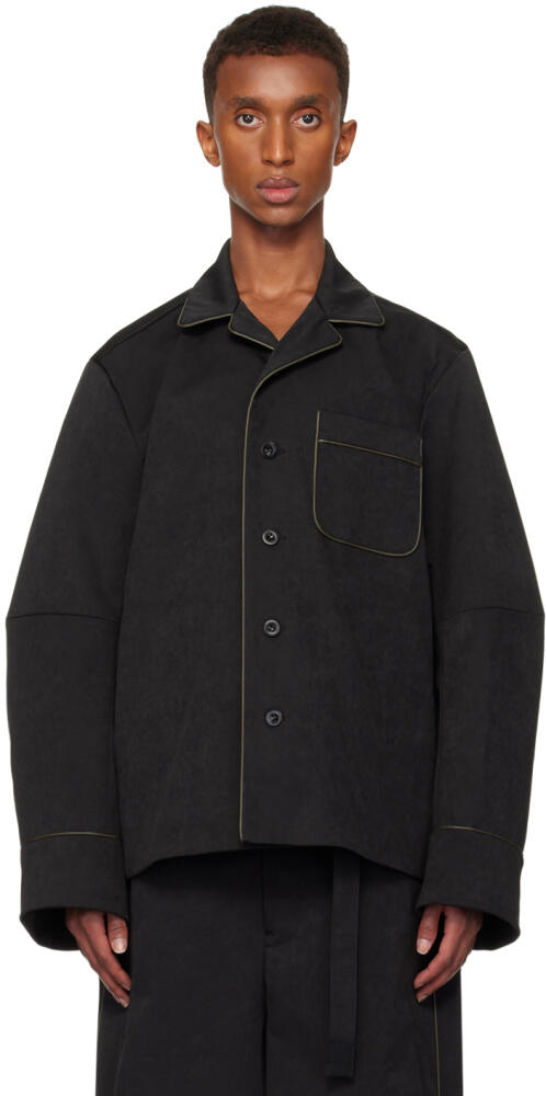 sacai Black Faux-Suede Jacket Cover