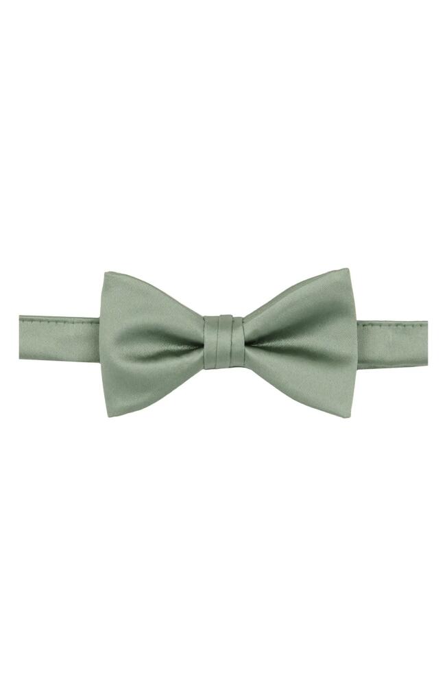 Brooklyn Brigade Solid Satin Pre-Tied Bow Tie in Sage Cover