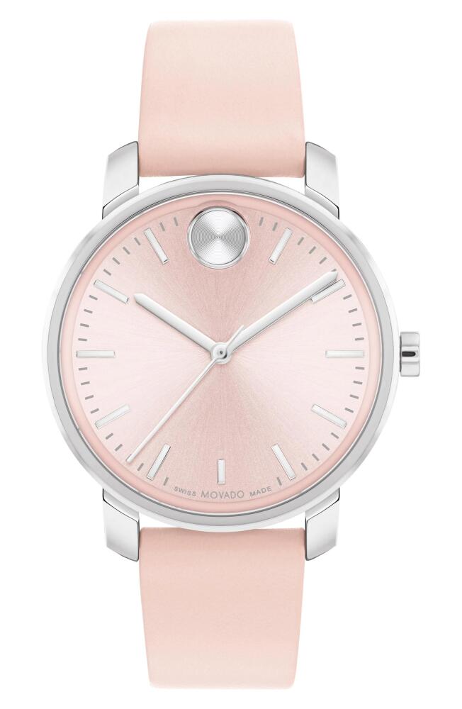 Movado Bold Access Leather Strap Watch, 34mm in Pink Cover