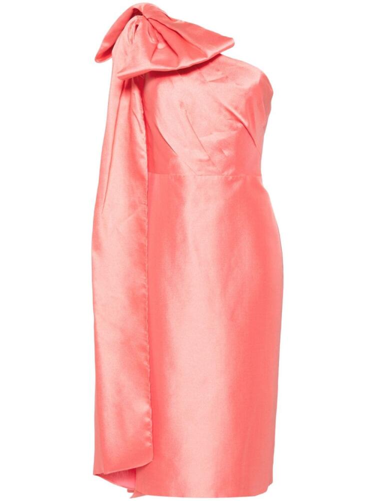 Marchesa Notte mikado midi dress - Pink Cover