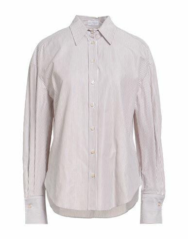 Brunello Cucinelli Woman Shirt Light brown Cotton, Polyamide, Polyester, Brass Cover