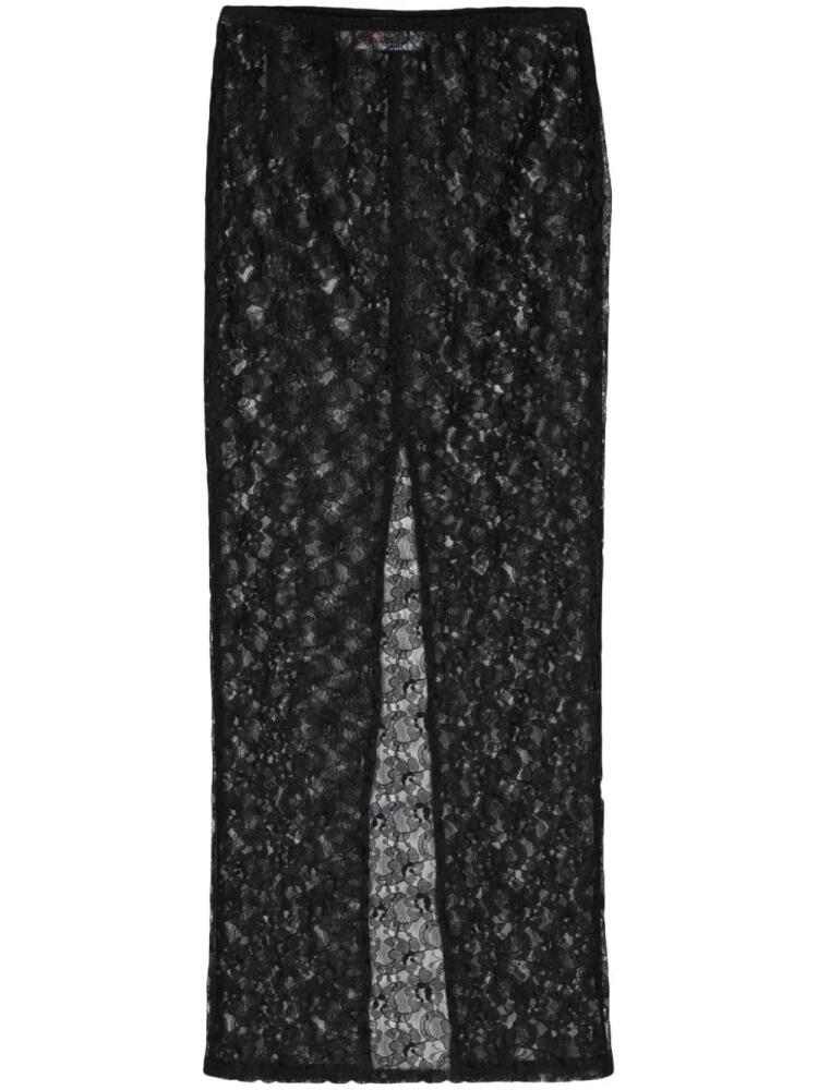 Chiara Ferragni floral-lace midi skirt - Black Cover