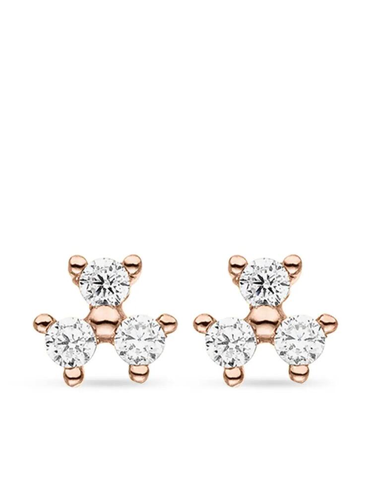 VEYNOU 14kt rose gold Fleur diamond stud earrings - Pink Cover