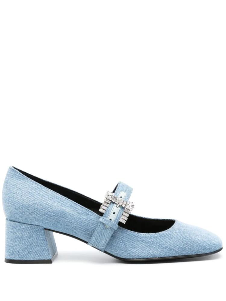 Sergio Rossi 50mm denim Mary Jane pumps - Blue Cover