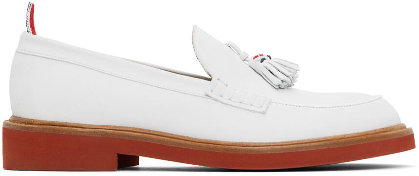 Thom Browne White Suede Tassel Loafers Cover