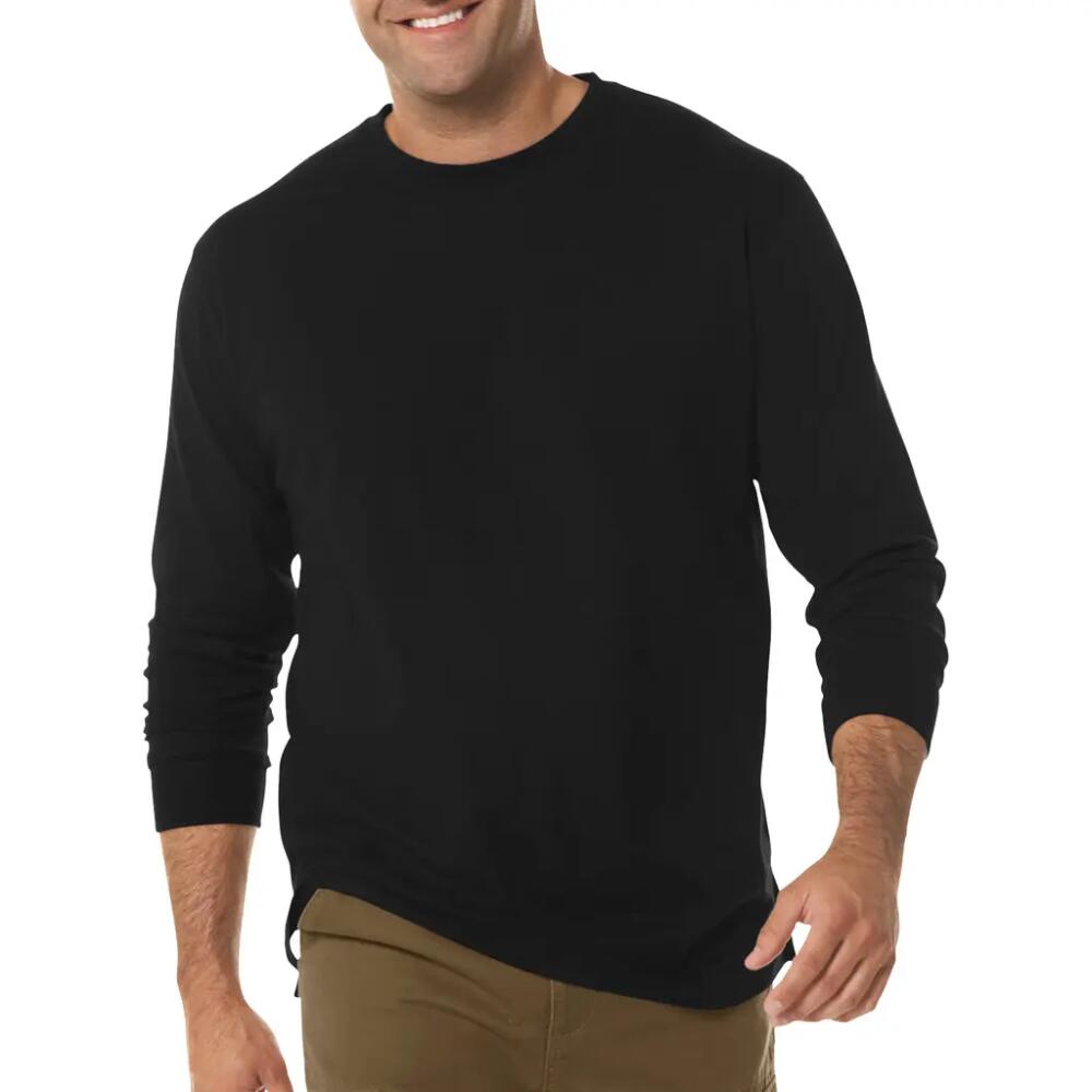 Harbor Bay by DXL Moisture-Wicking Long-Sleeve T-Shirt in Black Cover