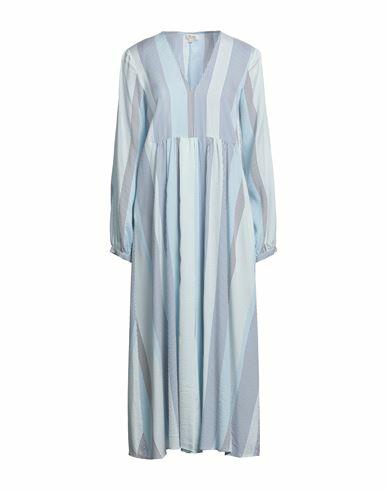 Her Shirt Her Dress Woman Midi dress Sky blue Viscose, Silk, Polyamide Cover