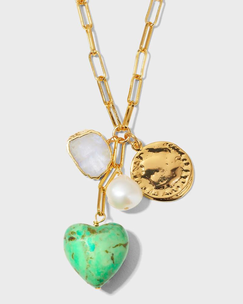 NEST Jewelry Green Turquoise Heart Charm Necklace Cover