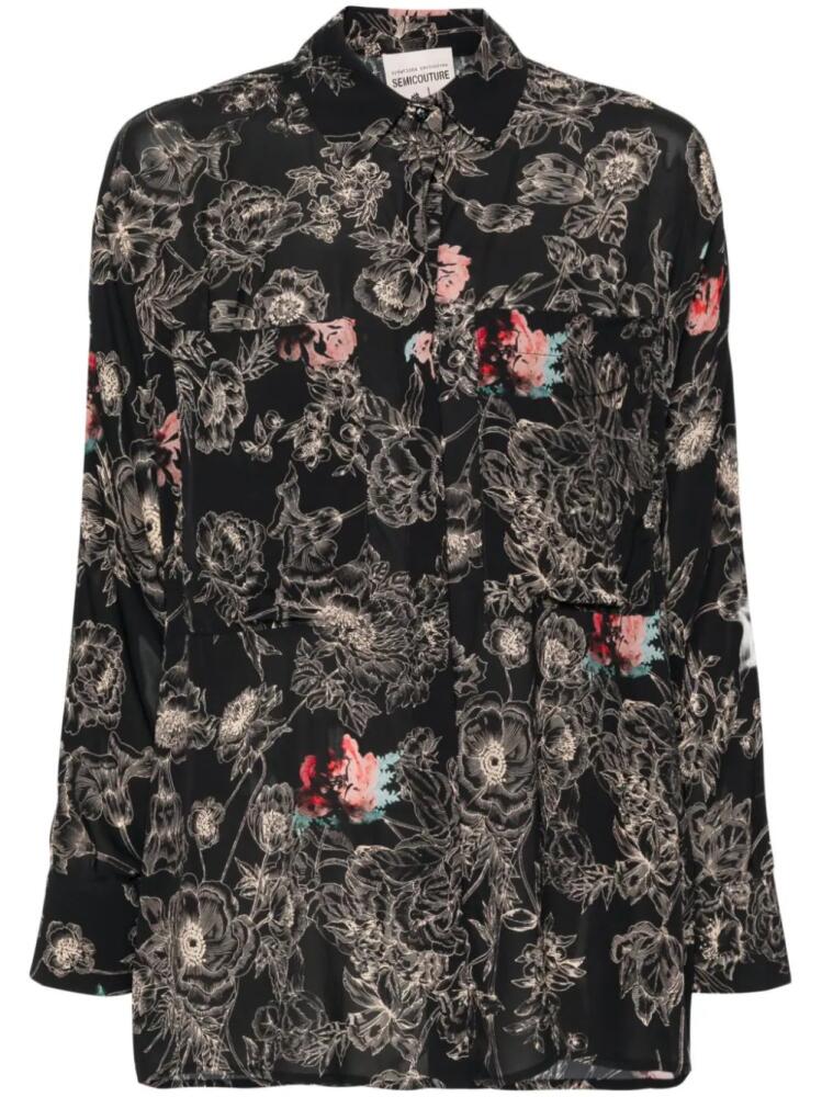 Semicouture floral-print shirt - Black Cover