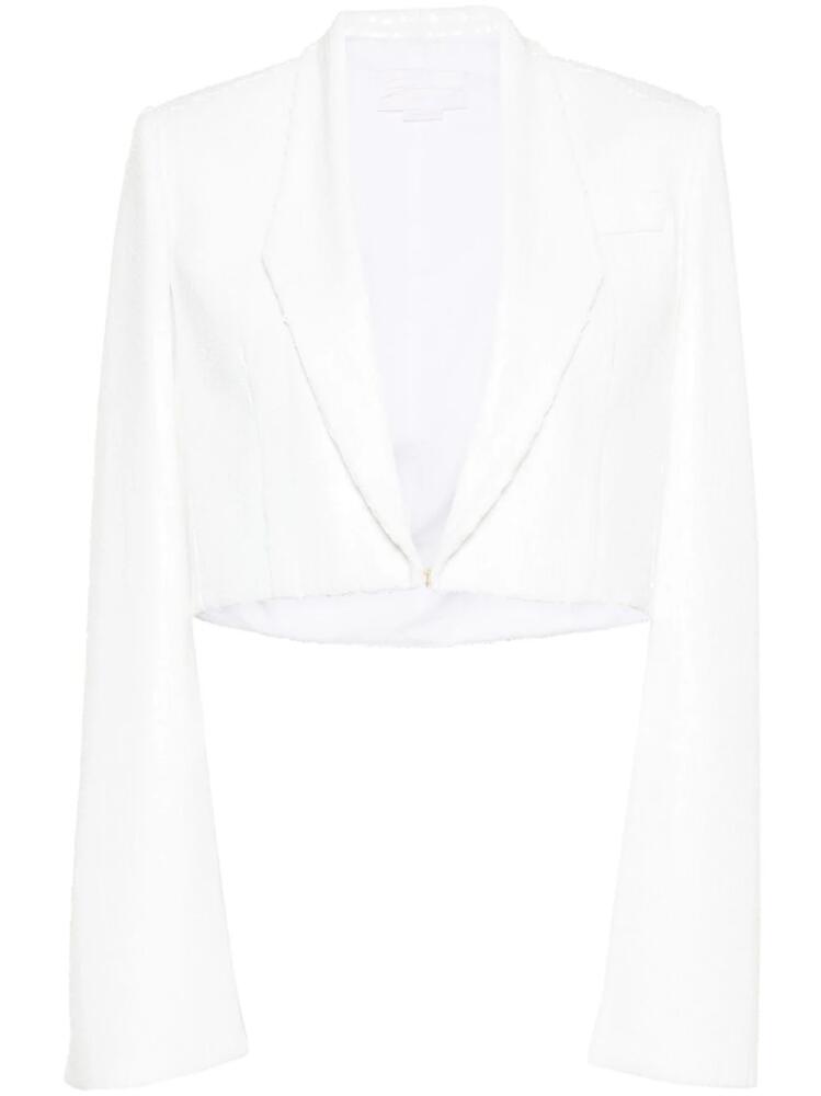 Genny sequinned cropped blazer - White Cover