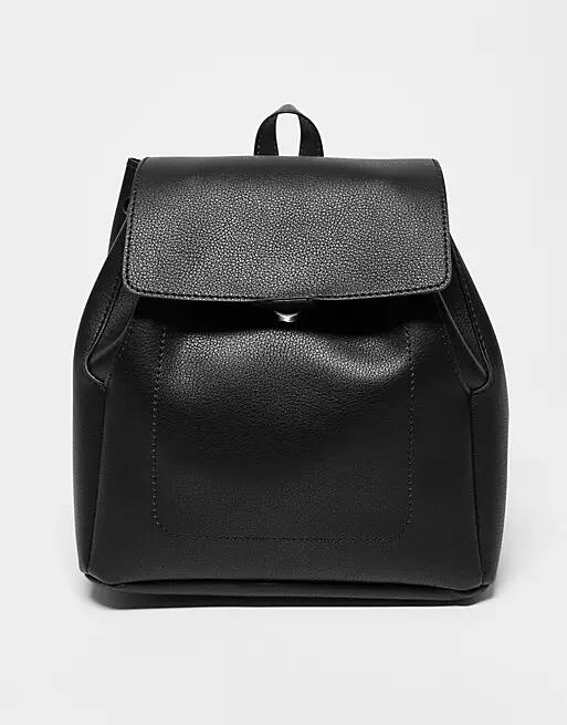 ASOS DESIGN soft minimal backpack in black Cover