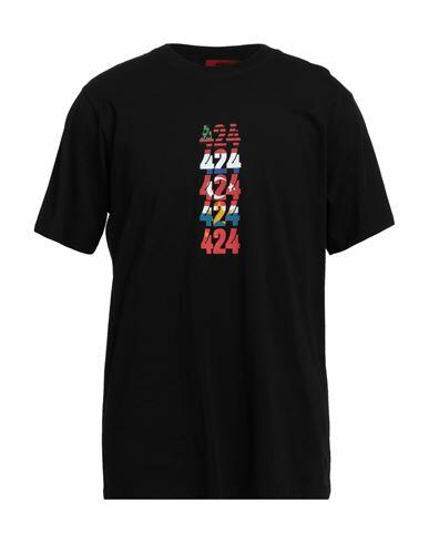 424 Fourtwofour Man T-shirt Black Cotton Cover