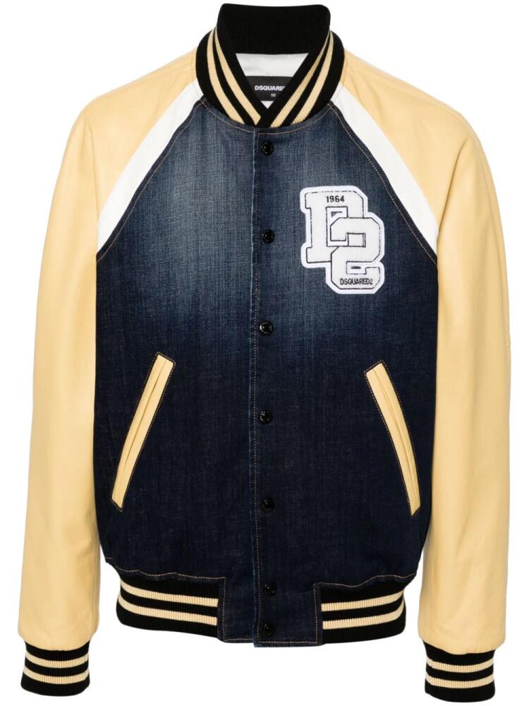 DSQUARED2 Street College panelled bomber jacket - Blue Cover