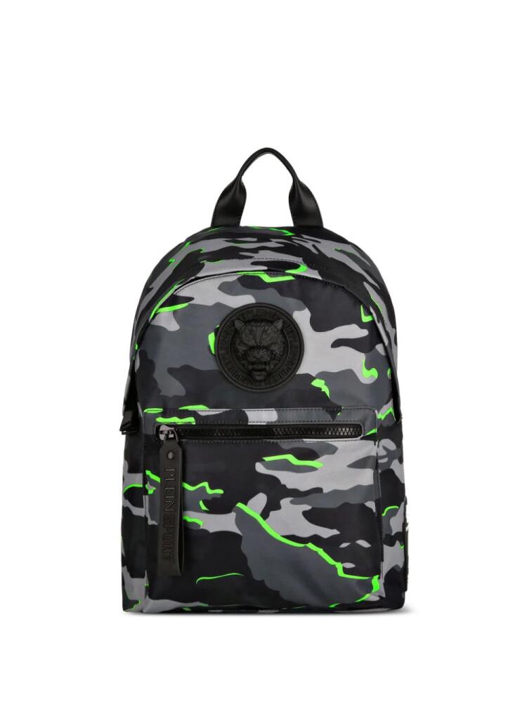 Plein Sport Boston camouflage-print backpack - Grey Cover