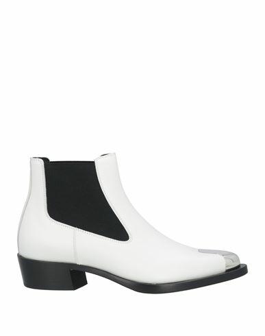 Alexander Mcqueen Man Ankle boots White Leather Cover