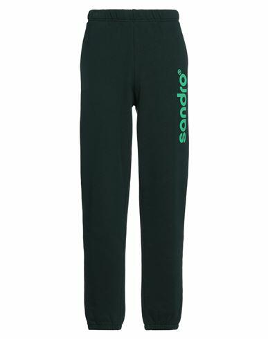 Sandro Man Pants Dark green Cotton, Elastane Cover