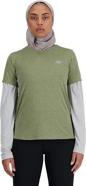 New Balance New Balance Women's Athletics T-Shirt Heather (Dark Olivine Heather) Women's Clothing Cover