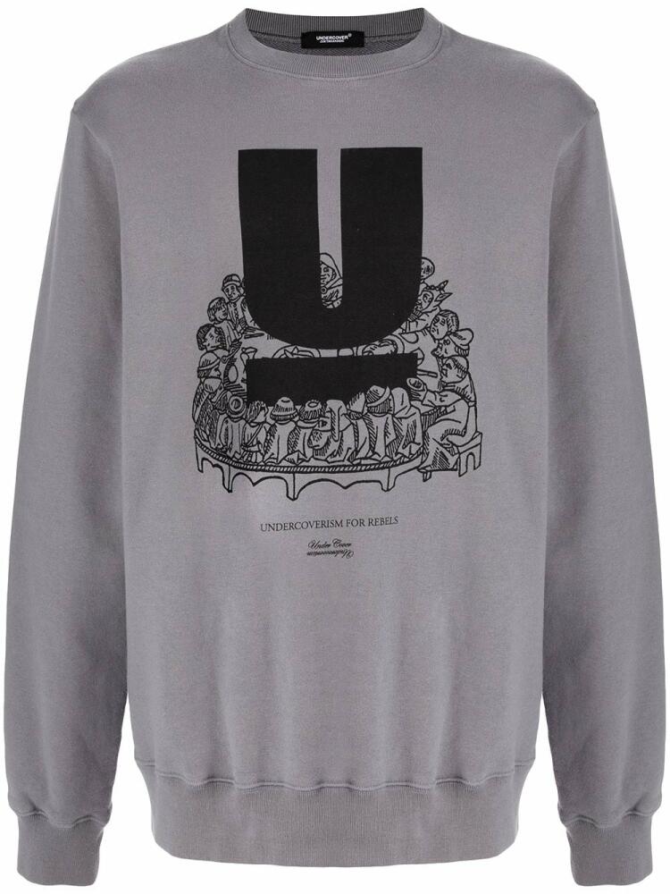 Undercover logo-print crew neck sweatshirt - Grey Cover