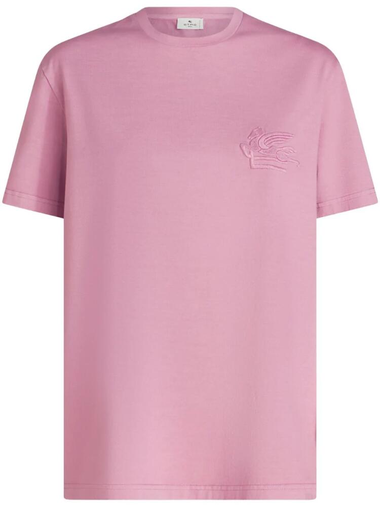 ETRO logo-embroidered cotton T-shirt - Pink Cover