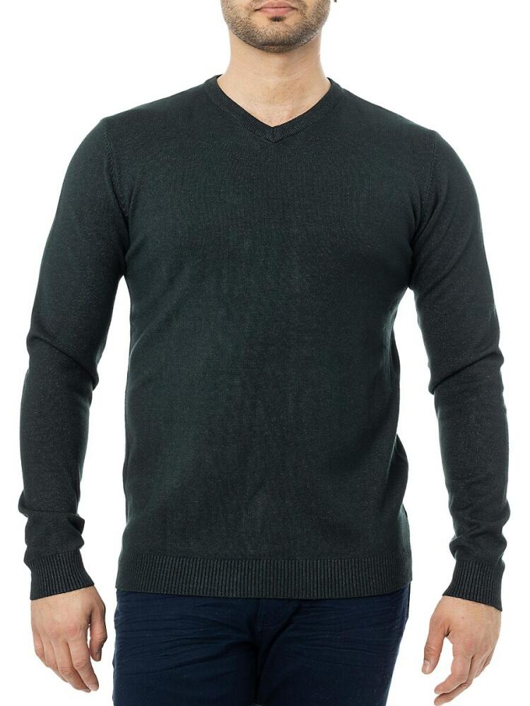 X Ray Men's Solid V Neck Sweater - Heather Charcoal Cover