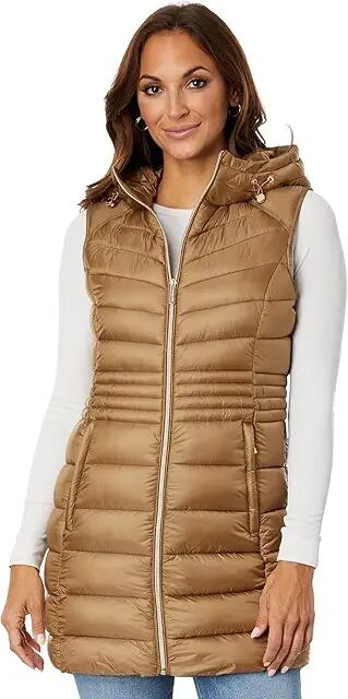 MICHAEL Michael Kors Zip Front Vest M426366C68 (Dark Camel) Women's Clothing Cover