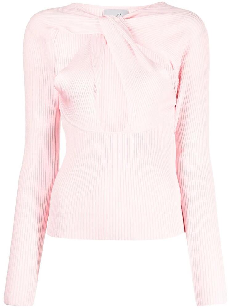 Coperni cut out-detail ribbed jumper - Pink Cover