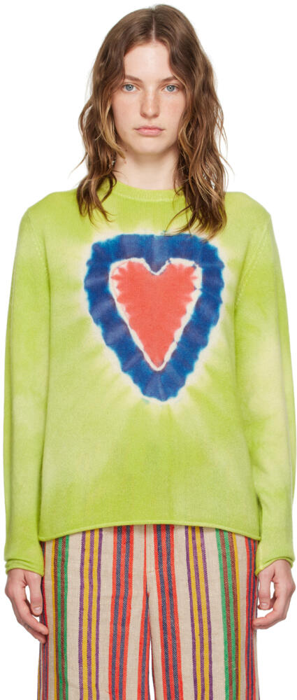 The Elder Statesman Green Heart Dye Sweater Cover