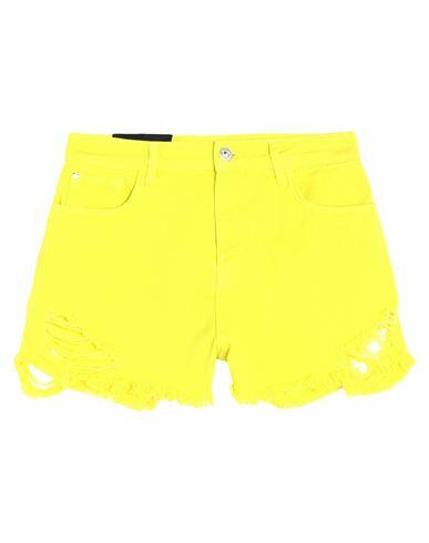 My Twin Twinset Woman Denim shorts Yellow Cotton Cover