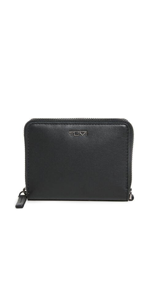 TUMI Tri-Fold Zip-Around Wallet Black Cover