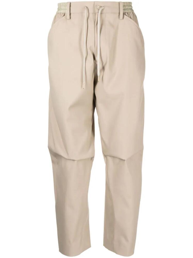 Fumito Ganryu drawstring-waist tapered trousers - Neutrals Cover