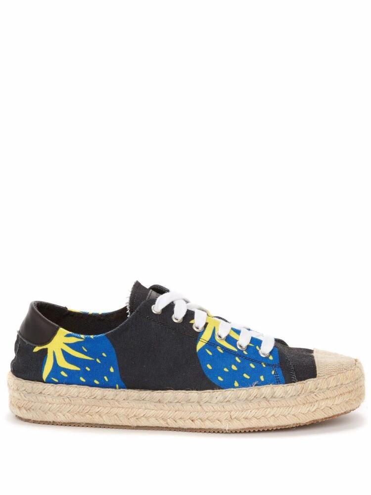 JW Anderson strawberry-print espadrille sneakers - Black Cover