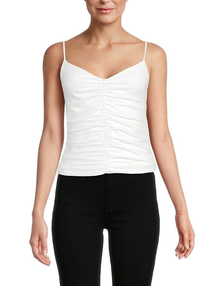 7 For All Mankind Women's Ruched Cami Top - White Cover