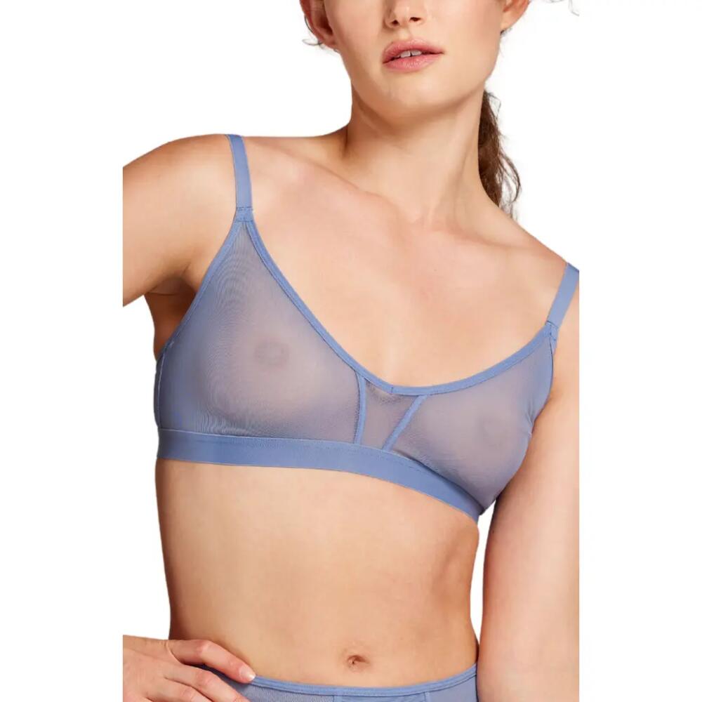 Siella Power Mesh Triangle Bra in Blue Grey Cover