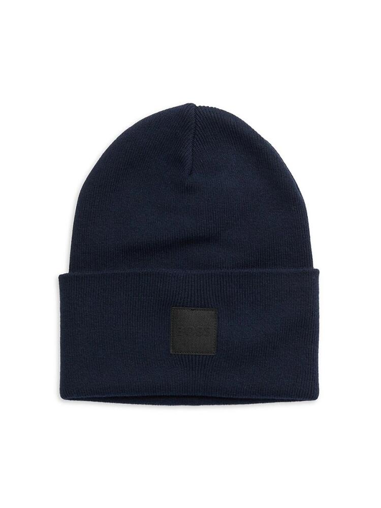 BOSS Men's Fantastico Box Logo Beanie - Navy Cover