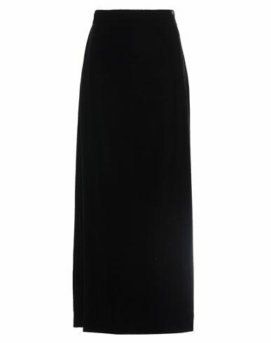 Giorgio Armani Woman Maxi skirt Black Viscose, Silk Cover