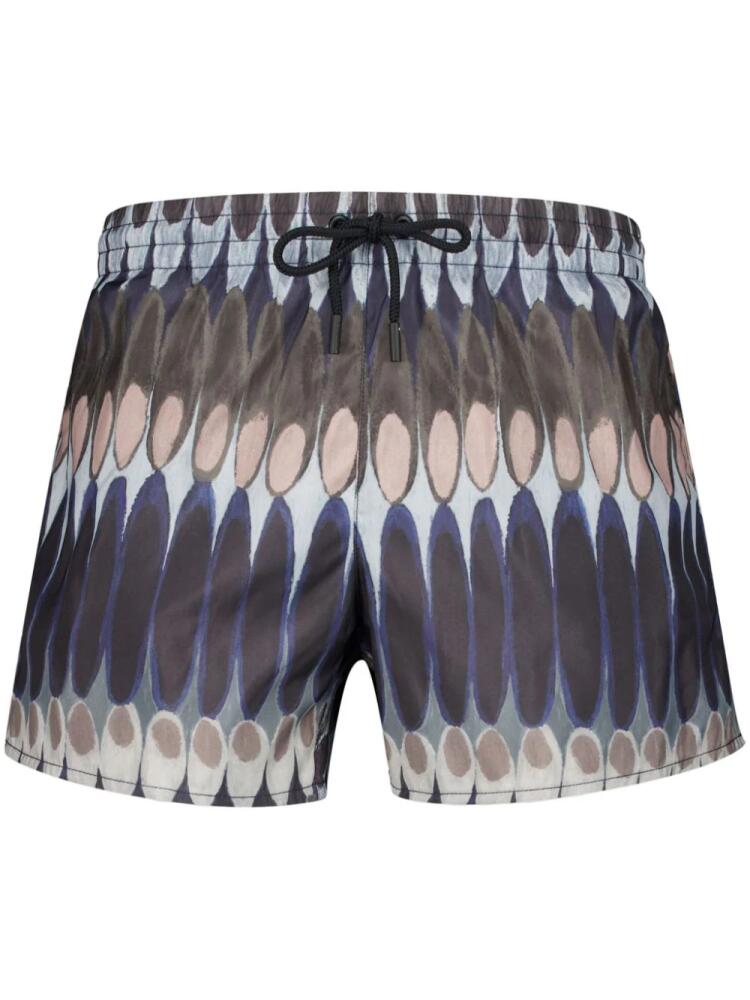 COMMAS graphic-print swim shorts - Black Cover