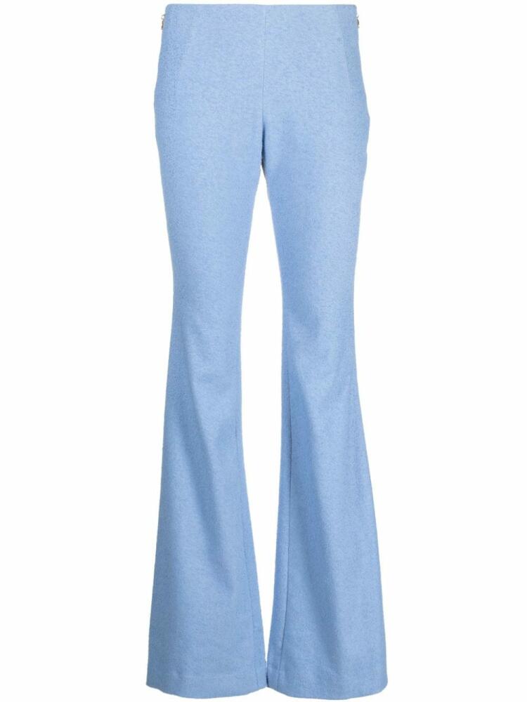 Patou linen-blend flared trousers - Blue Cover