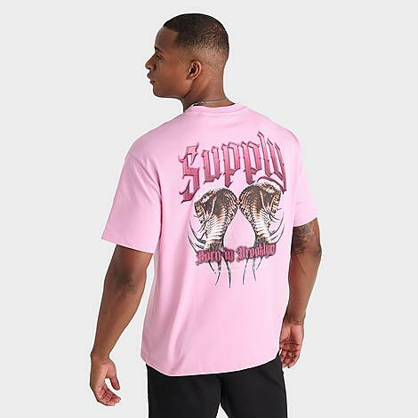 Supply And Demand Men's Catcher T-Shirt in Pink/Pink Cover