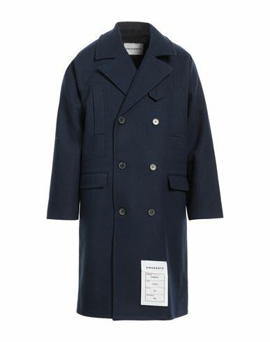 Amaranto Man Coat Navy blue Wool, Polyester, Polyamide Cover