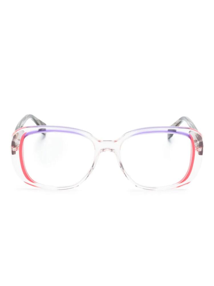 Face À Face Pleats 2 square-frame glasses - Purple Cover