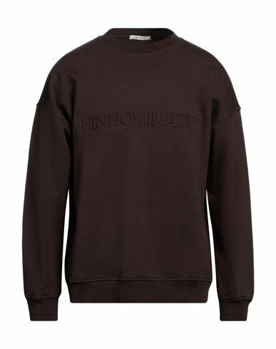 Hinnominate Man Sweatshirt Dark brown Cotton, Elastane Cover