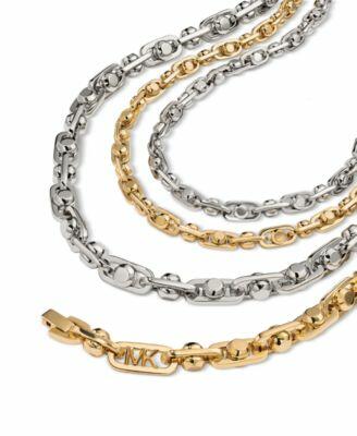 Michael Kors Gold Tone Or Silver Tone Astor Link Chain Necklace Collection Cover