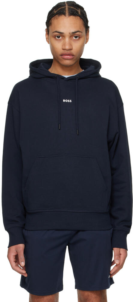 BOSS Navy Contrast Hoodie Cover