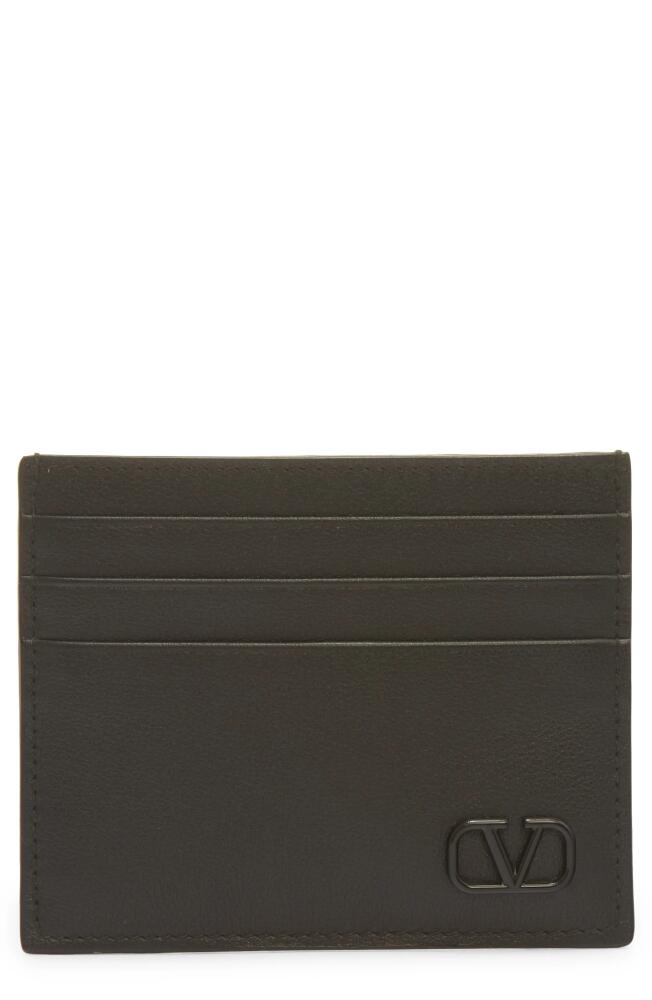 Valentino Garavani Mini VLOGO Signature Leather Card Case in Nero Cover