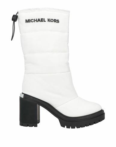 Michael Michael Kors Woman Boot White Textile fibers, Leather Cover