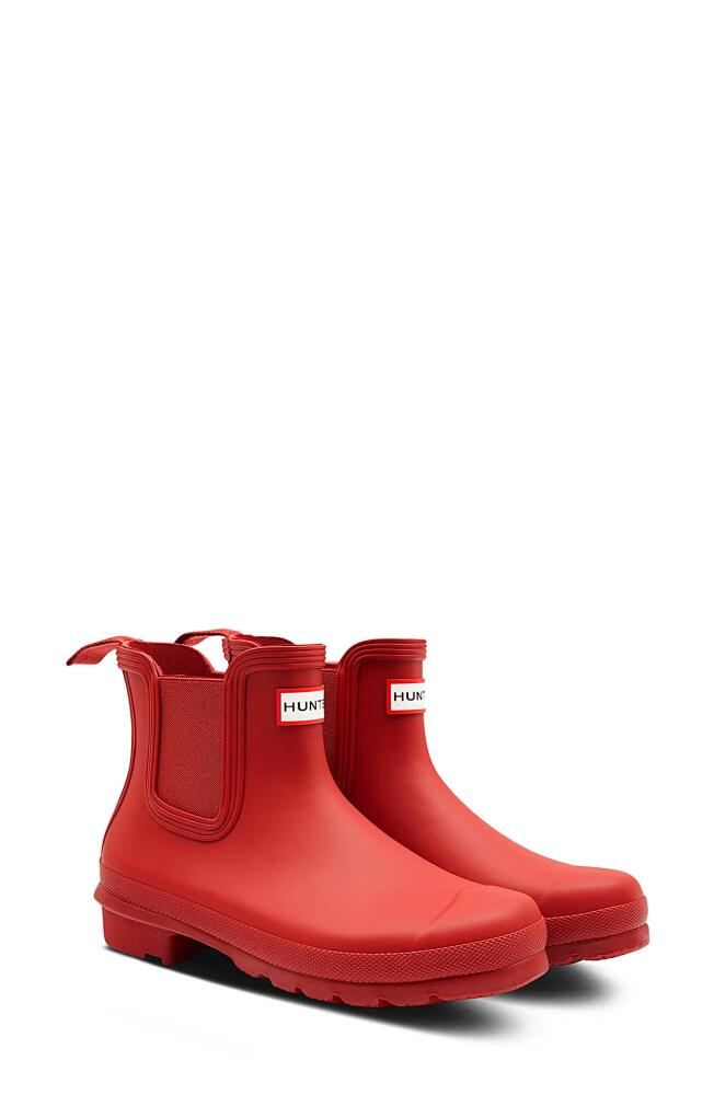 Hunter Original Waterproof Chelsea Rain Boot in Military Red/Red Cover