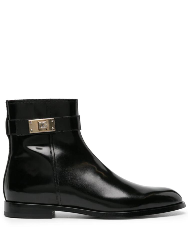 Dolce & Gabbana Giotto leather ankle boots - Black Cover