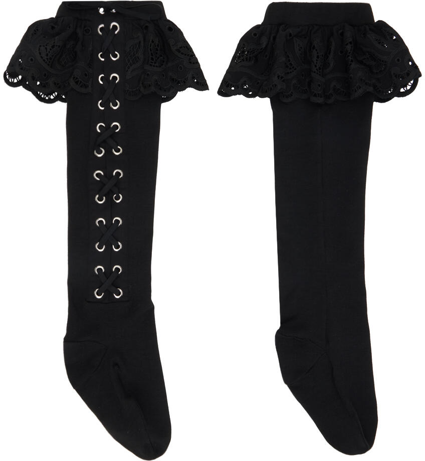 Chopova Lowena Black Lace-Up Socks Cover