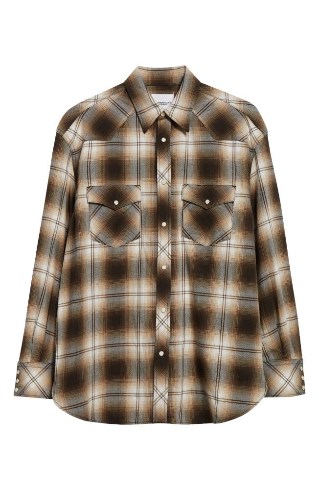 TAKAHIROMIYASHITA TheSoloist. x Rafu Plaid Snap-Up Western Shirt in Brown Cover