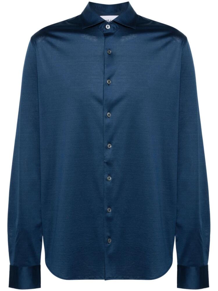 D4.0 classic-collar cotton shirt - Blue Cover